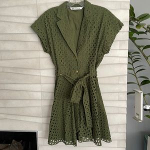 ZARA Cotton lace mini dress (NWT) XS